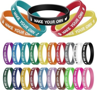 Custom Silicone Wristbands Personalize Engraved Logo/Text Rubber Bracelets