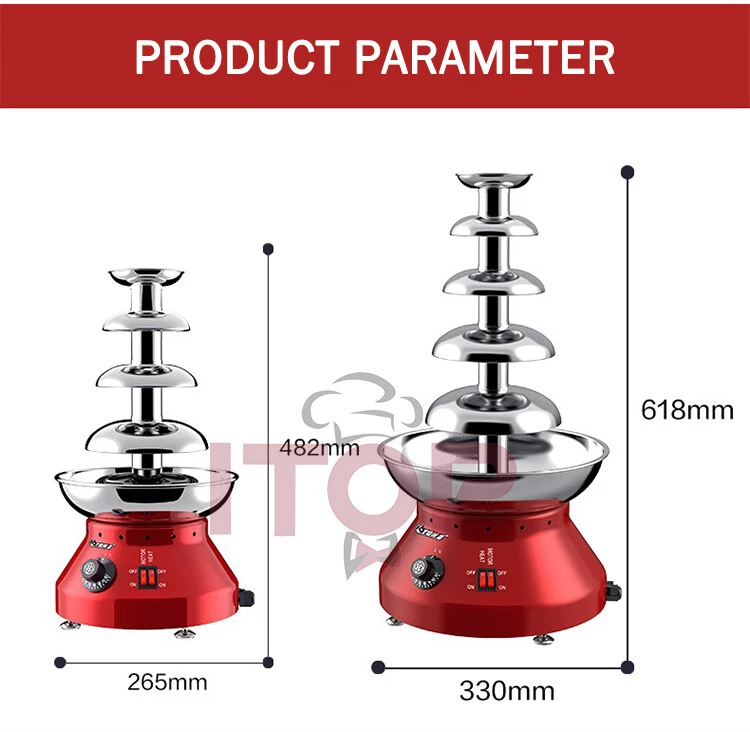 Commercial Chocolate Fountain 4/ 5 Tier Chocolate Heating  Fondue Machine - Image 2 of 4