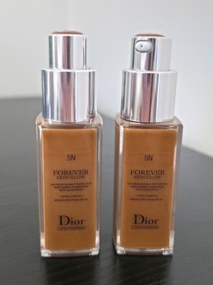 2 pcs Dior Forever Skin Glow 24H Wear Radiant Foundation SPF 35 - glow 5N -20ml 