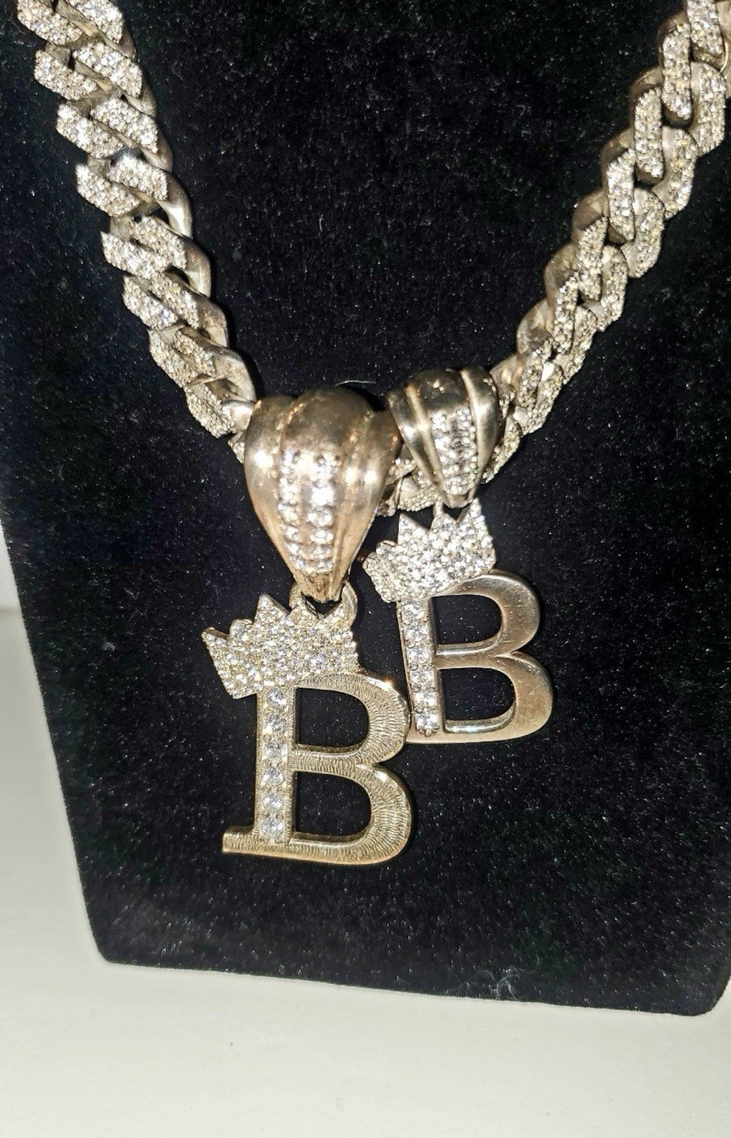 authentic silver chain plus two personalized lett… - image 2