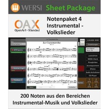 Wersi OAX pacchetto spartiti 4, strumentale, canzoni popolari, software organo, compatibile
