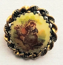 Cameo Brooch Pin Western Germany Pastoral Victorian Edwardian Revival Jewelry