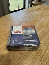 Office Depot Brand 10 Pack CD-RW 12X Speed 700MB 80Min Music Data Photos 
