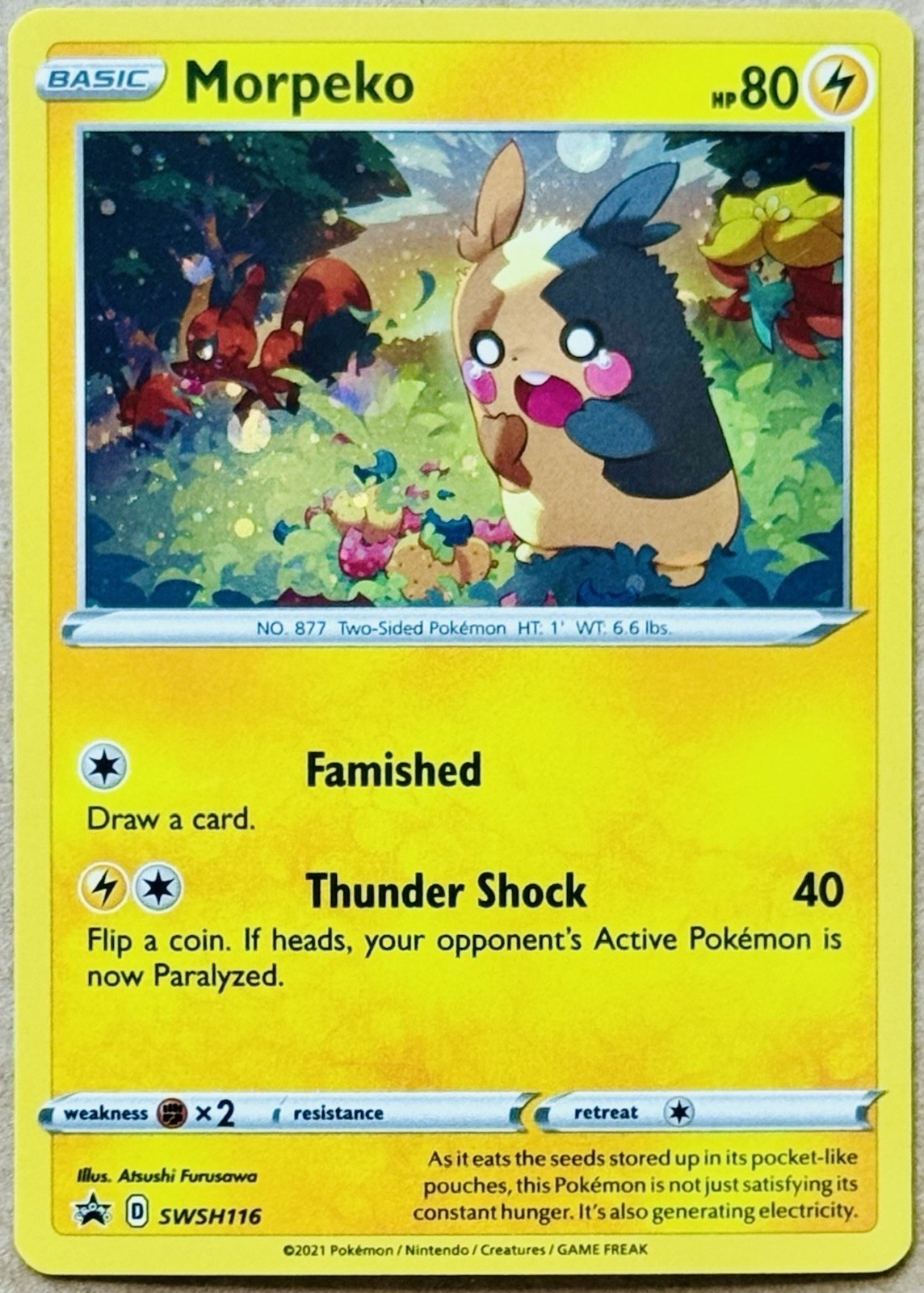 2021 POKÉMON SWORD & SHIELD BLACK STAR PROMO MORPEKO COSMOS HOLO SWSH116 NM+ QTY