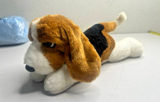 Aurora Basset Hound Dog Plush Stuffed Animal Brown White Black 12"