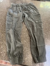 Banana Republic Olive Green Cargo Joggers 100 Lyocell Size S Beach Spring EUC