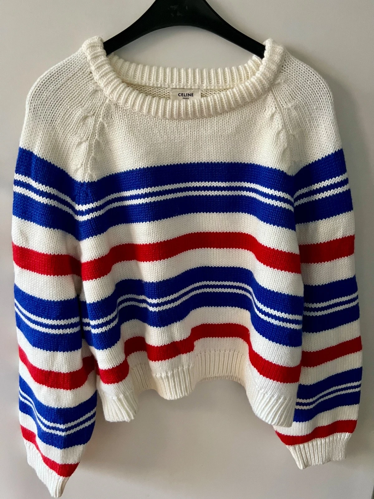 Celine — CELINE Crew neck sweater in Ribbed silk and cashmere Women Sz- M