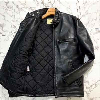 Schott Men's Black Leather Single Rider Jacket S Size Excellent Condition