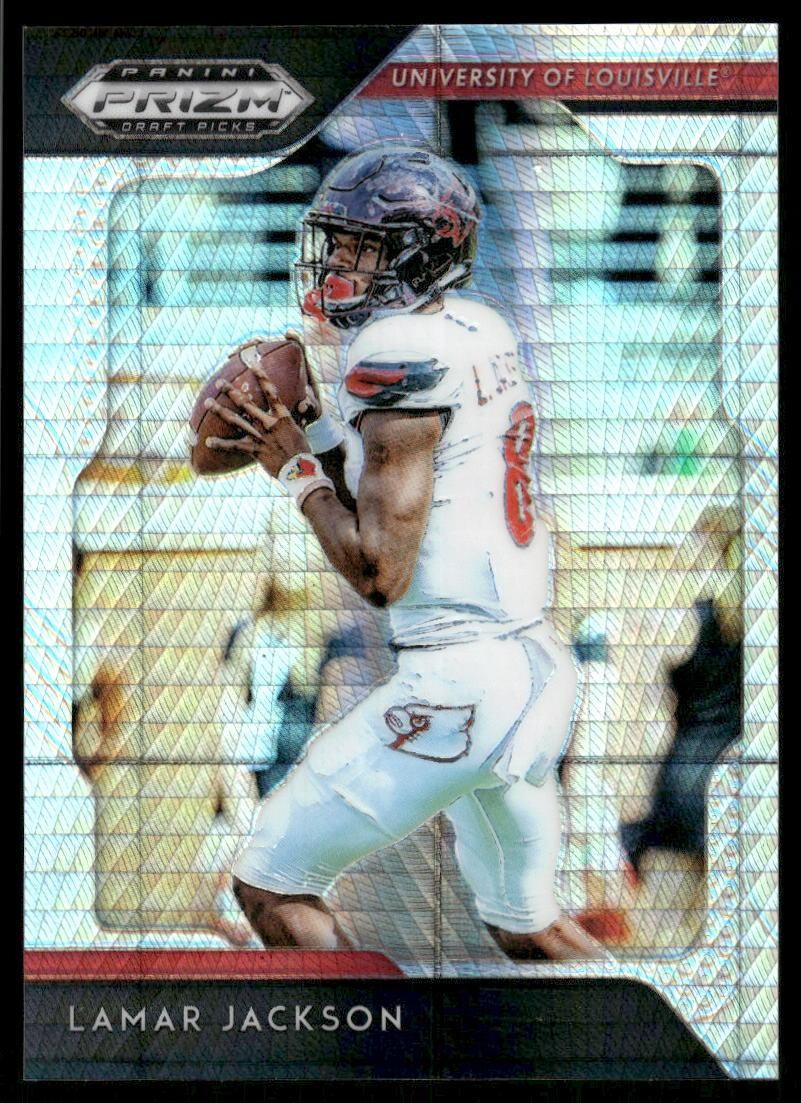 2019 Panini Prizm Draft Picks #60 Lamar Jackson Prizms Hyper #/75