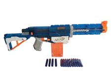 Nerf N-Strike Retaliator Elite BE Fusil bleu translucide + Chargeur & fléchettes