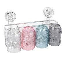 Toothbrush Holders Bathrooms Wall Mount Toothpaste Dispenser 4 Cups