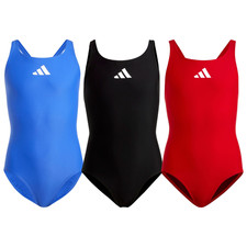 adidas Unisex Solid Small Logo Swimsuit Kids Blue Sizes 2-3 Years to 14-15 Years