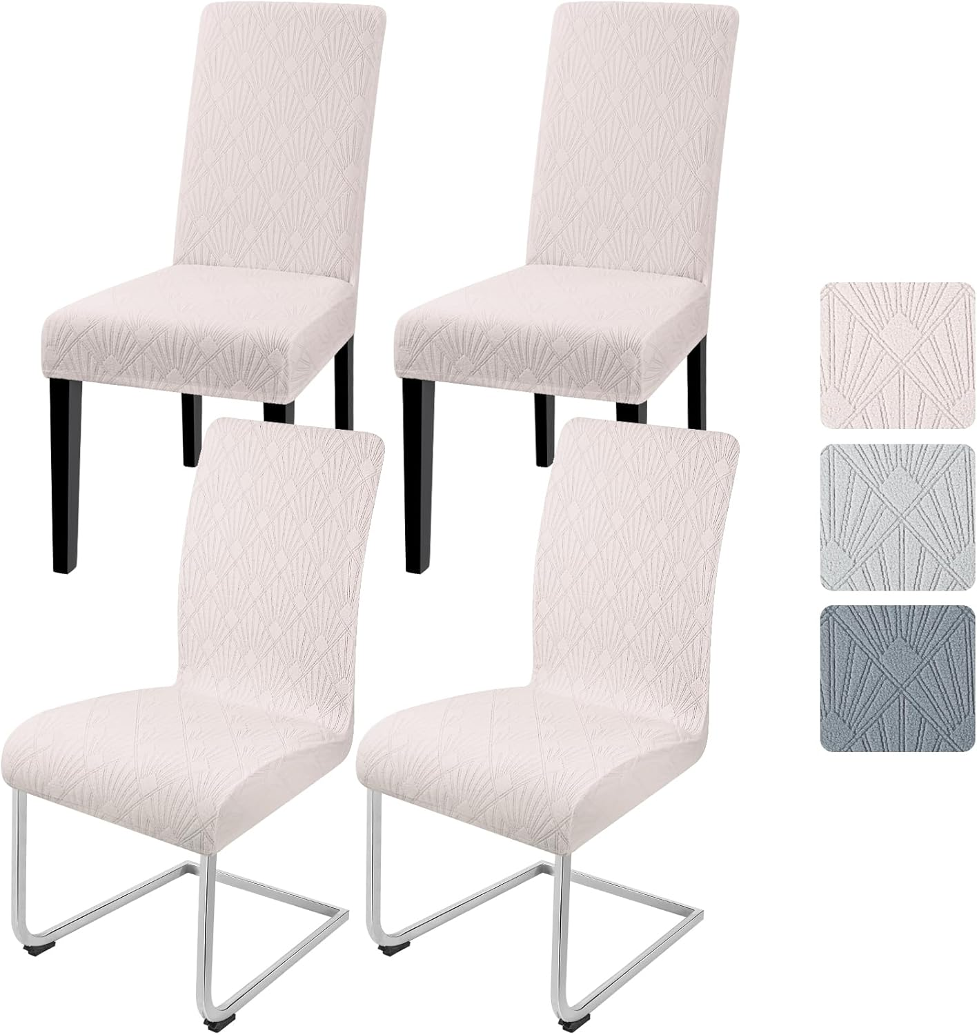 Dining Chair Covers Set of 4 Stretch Chair Slipcovers Jacquard Covers for Swing