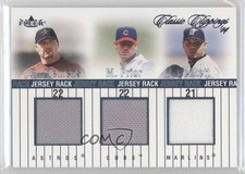 2004 Fleer Classic Clippings Jersey Rack Triple Mark Prior Roger Clemens 0f8