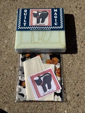 🐈‍⬛ Quilt-Magic No Sew Wall Hanging Kit #511 Mini Cat w/ Halloween 🎃 Fabric!