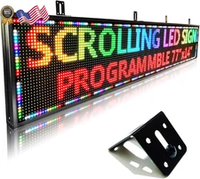 HS Outdoor Scrolling Led Sign Programmable P10 77X14 Digital Electronic Messag