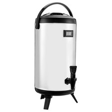 Insulated Beverage Dispenser for Hot  Cold Drinks 2.4 Gal Stainless Steel