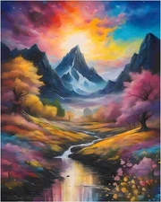 Paint by Numbers Kit for Adults Landscape, Paint by Number Colorful Landscape, 