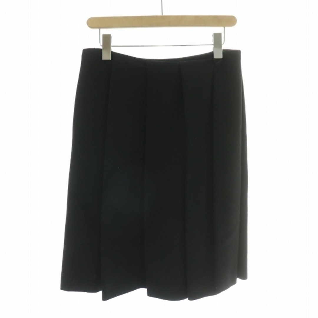Jil Sander Pleated Skirt Knee Length Plain 38 Black BB Used