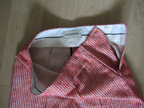 Designer Hose BY MALENE BIRGER mit weitem Bein aus Bouclé in weiß/rot Gr.38 neu - Bild 6 von 9