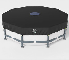 Safana 15FT Round Pool Cover [New Upgraded Multi-Stage Rainwater Pre-Filtration 