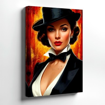 Wall Art Glamorous Blonde Woman White Dress Splash Abstract Fashion Modern Decor