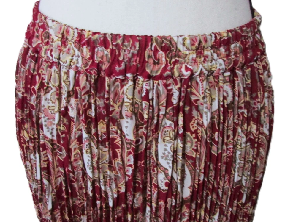 Maxi Falda Y2k M Paisly Plisados Borgoña Melocotón Marrón Capricho Hadas Gótico Foto 4 de 4