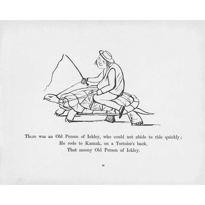 EDWARD LEAR Limerick - There Was an Old Person of Ickley - Antique Print 1897