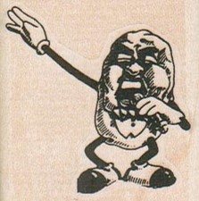 Singing Raisin 1 3/4 x 1 3/4" Mounted Rubber Stamp, Food and Drink Stamp