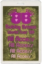 Bobby Brown 1989 Concert Tour ALL ACCESS Laminated Backstage Pass Boys II Men