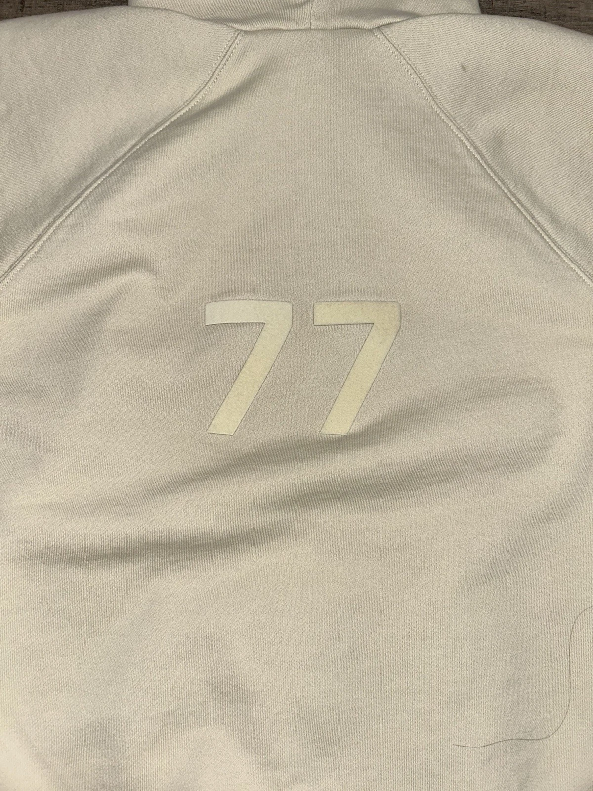 Felpa con cappuccio Fear of God Essentials 77 donna manica 3 4 beige marrone piccola