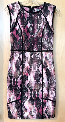 Jennifer Lopez Sz 2 sheath dress, very good condition pinks & black