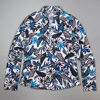 Tail Golf Shirt Womens Small Floral Long Sleeve Quarter Zip Performance Stretch