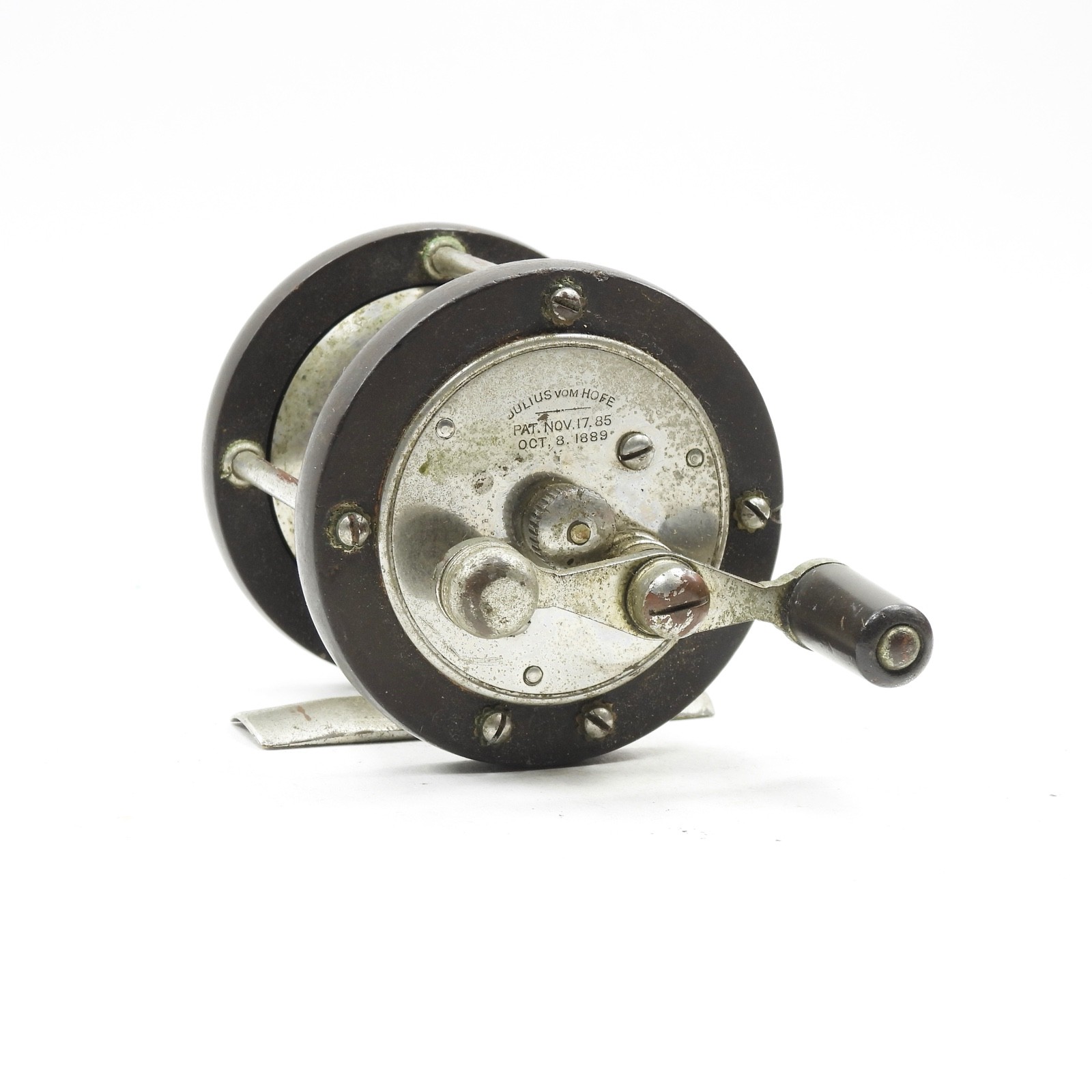 Vintage Julius Vom Hofe Casting Fishing Reel. Size 3 1/2. Se
