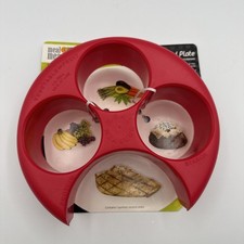 Meal Measure Portion Control Plate Red New