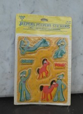 Vintage Gumby Jeepers Peepers Stickers Hallmark Ambassador 1984 SEALED