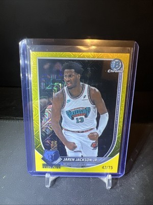 2025-26 Bowman - Chrome Jaren Jackson Jr. #BCV-137 Yellow Mojo Refractor /75