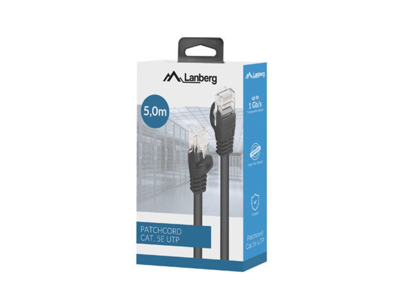 Lanberg Patchcord Kat.5e Utp Czarny Box Fluke Passed (U/UTP, CAT5e, 5 m), Netzwerkkabel - Bild 3