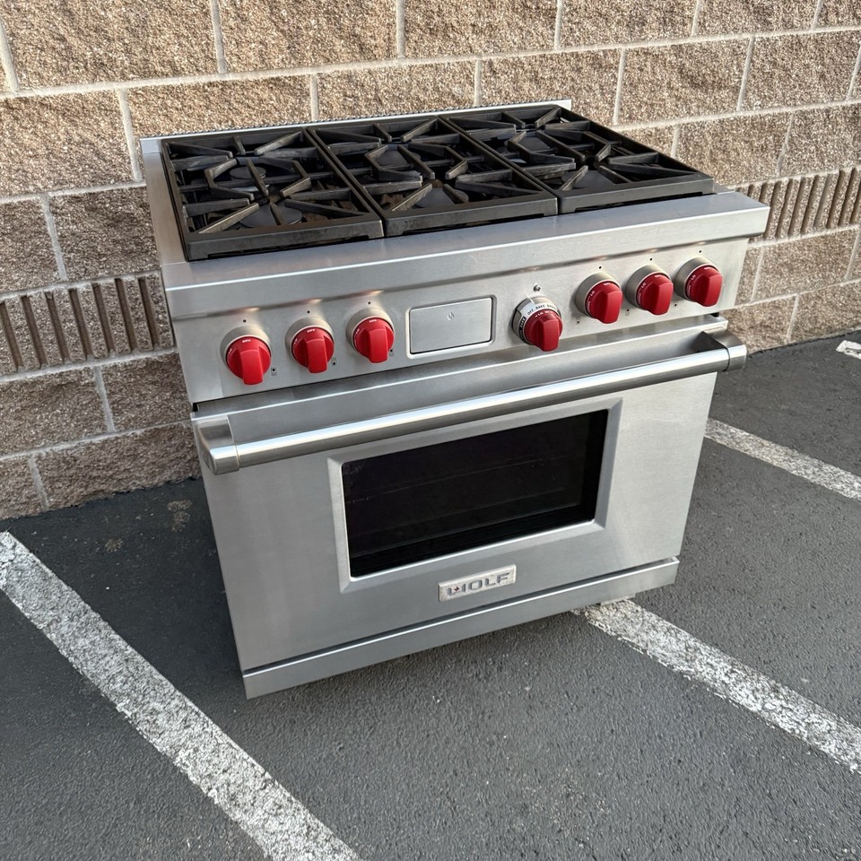 Wolf 36” Professional Dual Fuel Natural Gas Range Six Burner (DF366) | eBay