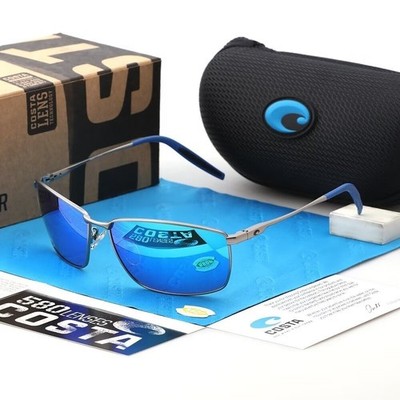Costa Del Mar Turret Gunmetal Frame Blue Mirror Polarized 580P Sunglasses