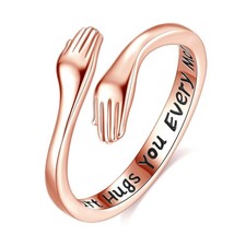 INFUSEU Cute Rose Gold Rings for Women Girls, Love Gifts for Her