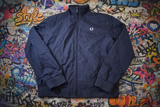 FRED PERRY navy Harrington bomber  Jacket uk m vgc men’s smart casuals