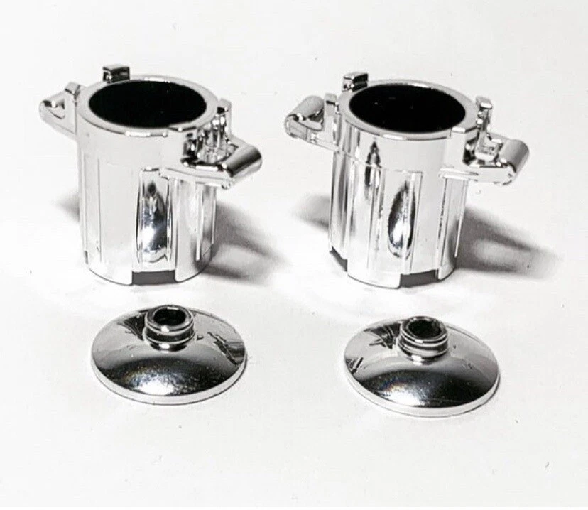 Lego Chrome Silver Plated Trash Can Bin Utensil + Cover Lid 92926 x2 New - Image 3 of 3