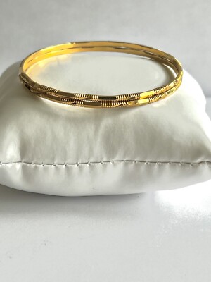 Vintage 21K Yellow Gold Bangles 17.84g Solid 875 Bahraini Artisan