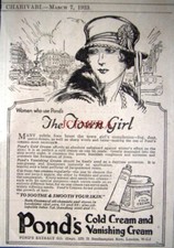 'POND'S' Cold & Vanishing Creams 'Town Girl' Advert : Small Art Deco 1923 Print