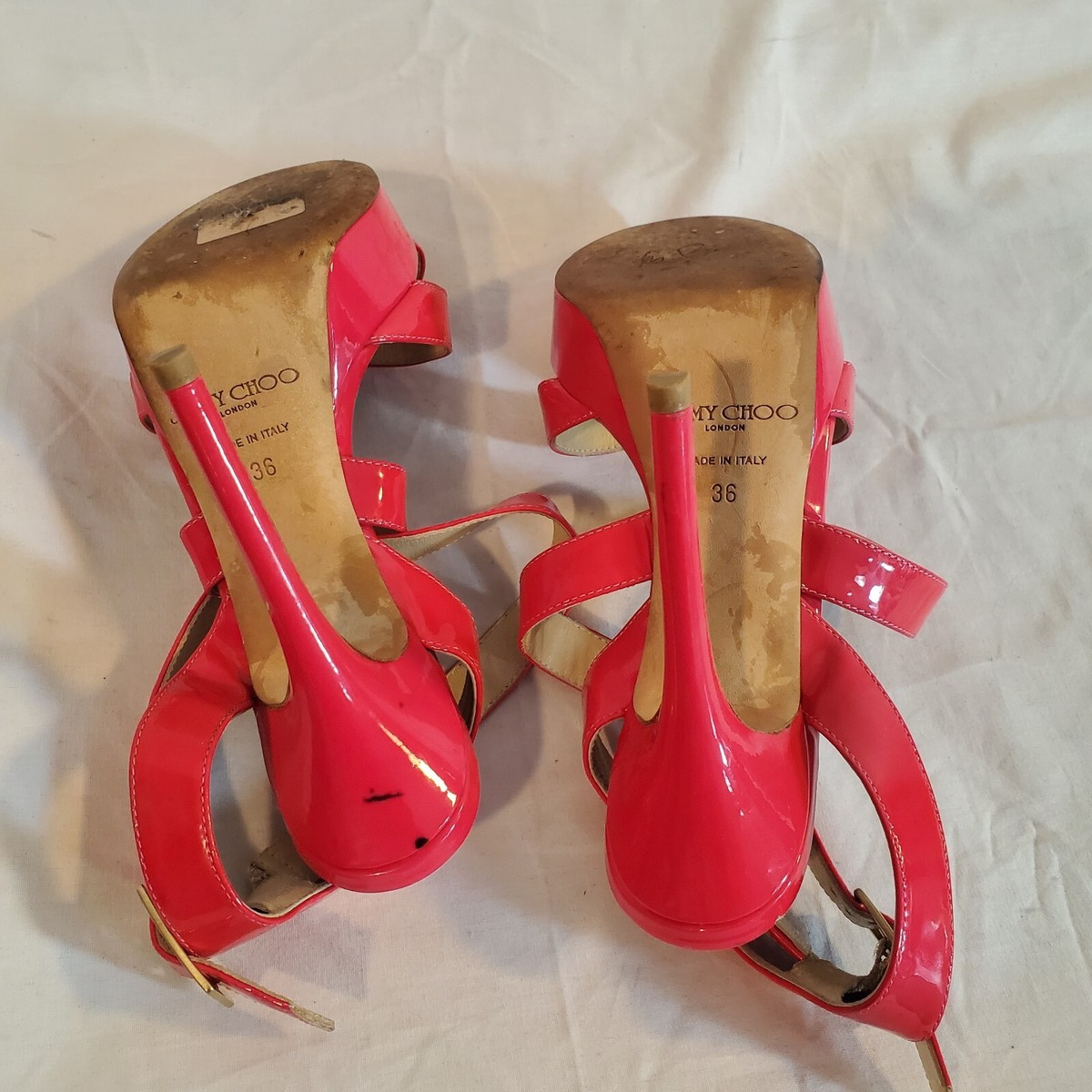 Jimmy Choo Women's Size 36 Pink Patent Leather Strappy Heels