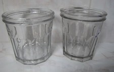 LOT DE 2 ANCIENS POTS A CONFITURE avec facettes