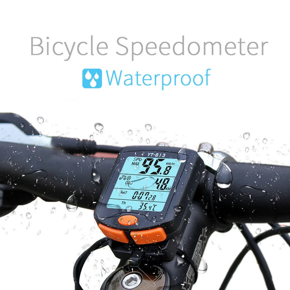 Funk Fahrradcomputer LCD Fahrrad Tachometer Radfahren Kilometerzähler kabellos  - Bild 3 von 4