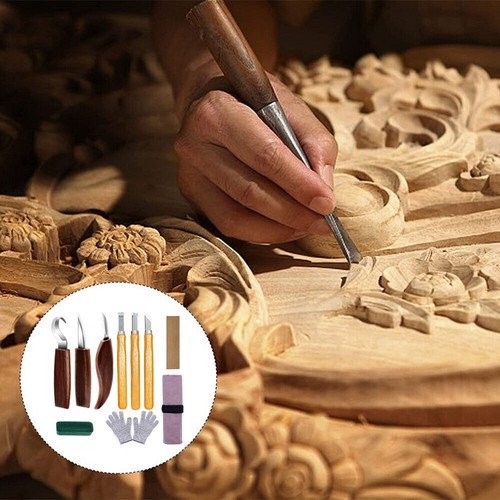10PCS PRO Wood Carving Chisel Kit Woodworking Whittling Hook Cutter Hand Tools - Picture 7 of 9