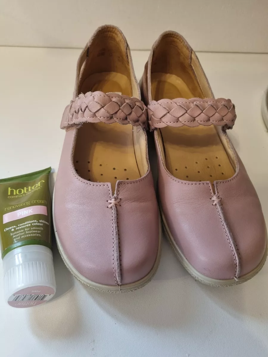 Ladies Hotter Shake Dusk Pink leather Shoes Size UK 5.5. EU 38.5 Tape strap